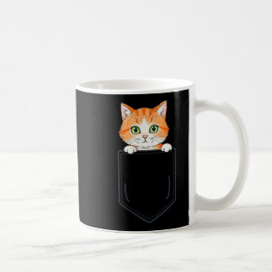 Cute Orange Tabby Peeking Out Of Cket Funny Cat In Coffee Mug