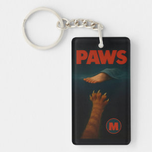 Cute Orange Tabby vs Human Foot Keychain