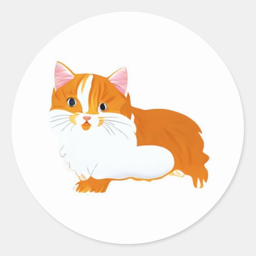 Cute Orange Tiger Cat Classic Round Sticker