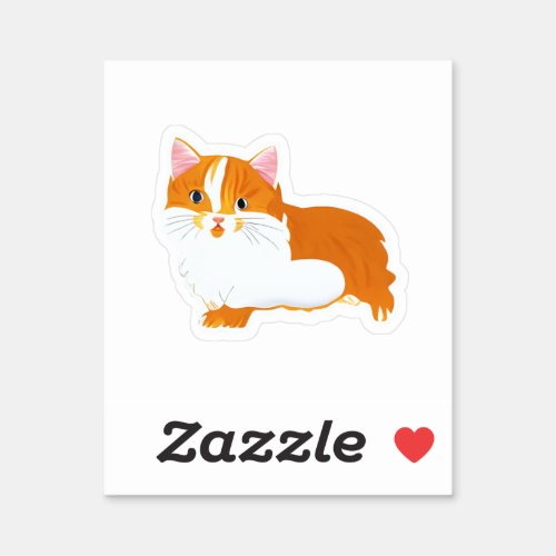 Cute Orange Tiger Cat Sticker