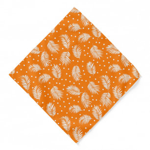 Cute orange tropical leaf pattern bandana