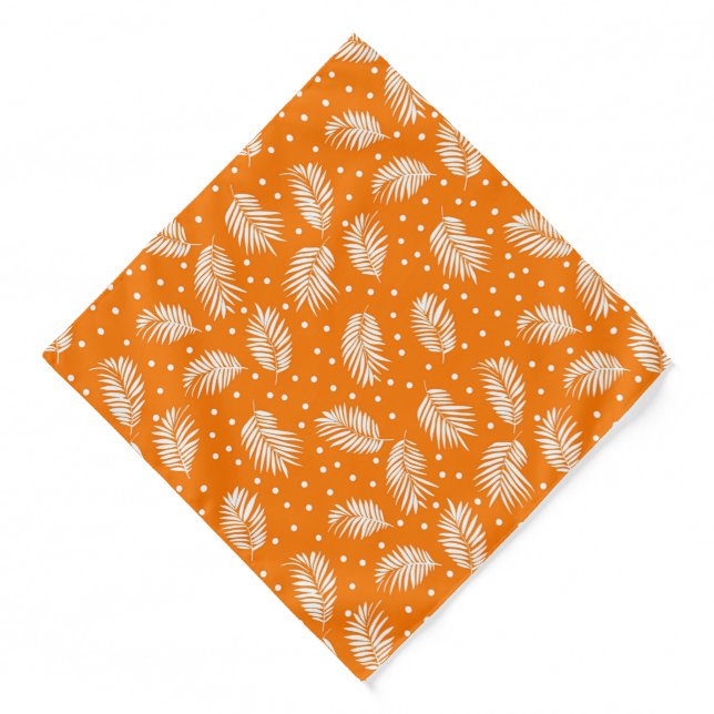 Cute orange tropical leaf pattern  bandana (Front)