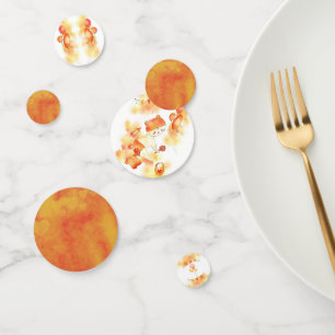 Cute Orange Watercolor Baby Bear Balloon Toys Conf Confetti