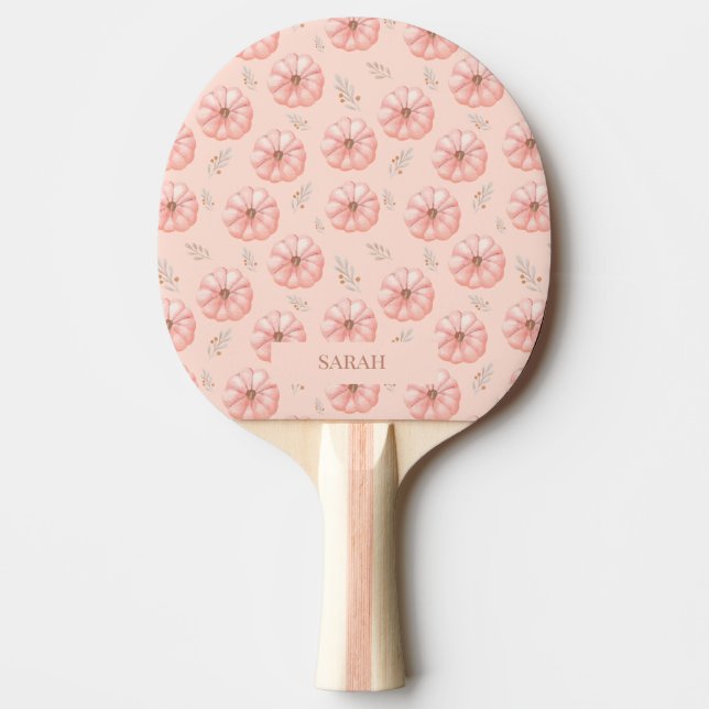Cute Orange Watercolor Pumpkin Fall   Ping Pong Paddle (Front)