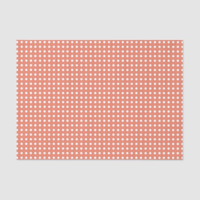 Cute Orange & White Polka Dot Pattern Halloween Tissue Paper (Front)