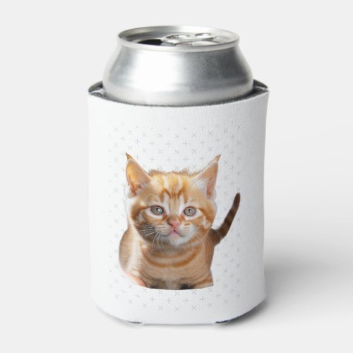 Cute orange with stripes munchkin cat Classic T_S Can Cooler