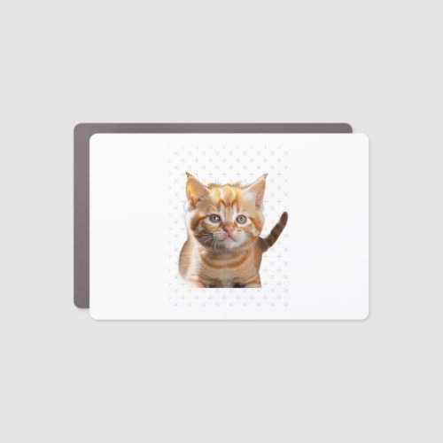 Cute orange with stripes munchkin cat Classic T_S Car Magnet