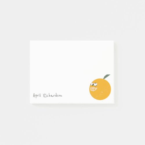 Cute Orange With Sunglasses Fruit Kids Hand Drawn  Post_it Notes