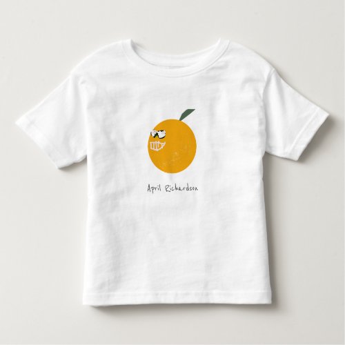 Cute Orange With Sunglasses Fruit Kids Hand Drawn Toddler T_shirt