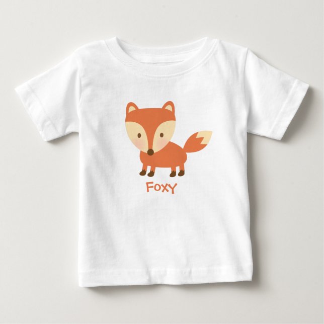 Cute Orange Woodland Fox For Babies Baby T-Shirt (Front)