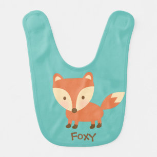 Cute Orange Woodland Fox For Babies Bib