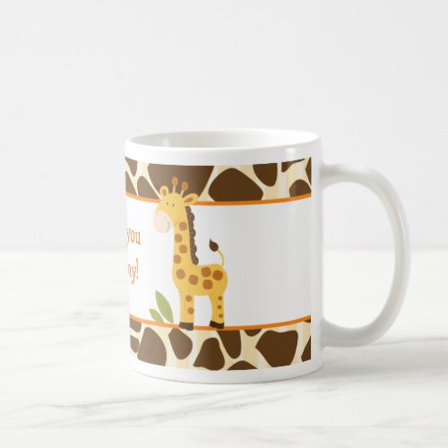 Cute OrangeYellow Giraffe Custom Photo Mug
