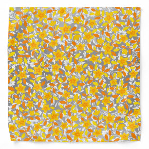 Cute orange yellow white flowers patterns bandana
