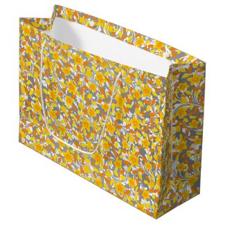 Cute orange yellow white flowers patterns