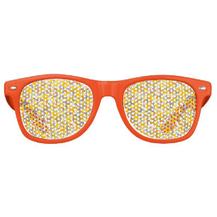 Cute orange yellow white flowers patterns retro sunglasses