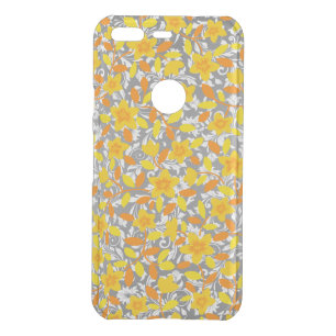 Cute orange yellow white flowers patterns uncommon google pixel case