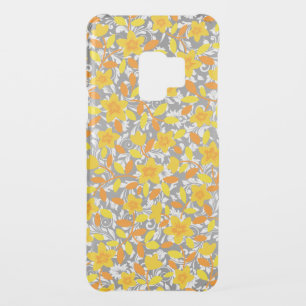 Cute orange yellow white flowers patterns uncommon samsung galaxy s9 case