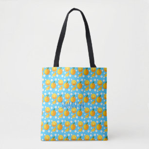 Cute oranges and White Flowers Tote Bag