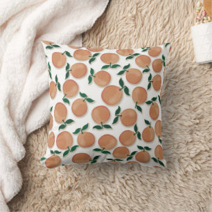 Cute Oranges Fruit Country White Throw Pillow