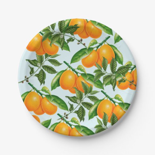 Cute Oranges Paper Plates