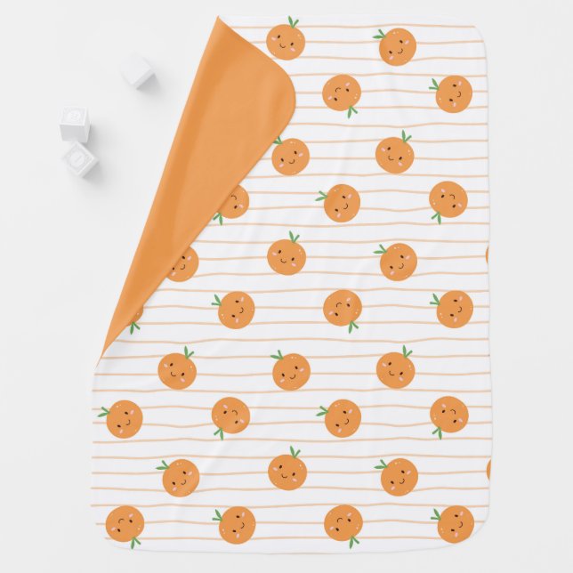 Cute Oranges Print - Baby Blanket (In Situ)
