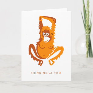 Cute ORANGUTAN -Thinking of you - Animals Card