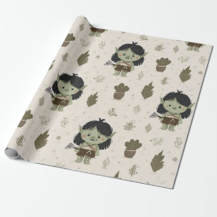 Cute Orc Girl Wrapping Paper