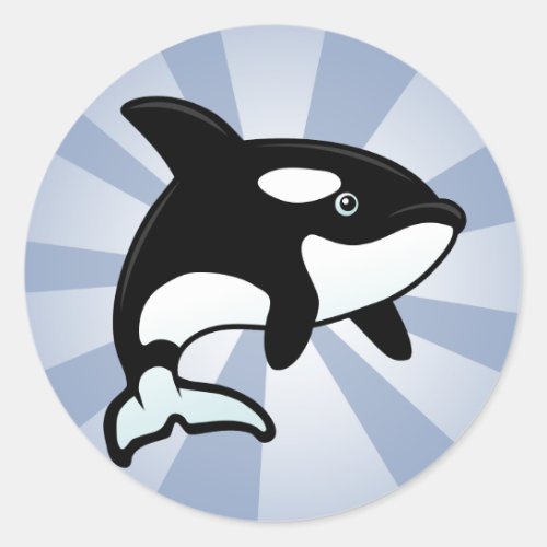 Cute Orca  Killer Whale Classic Round Sticker