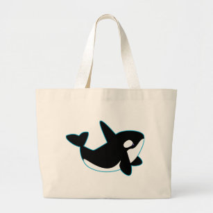 Cute Orca (Killer Whale) Large Tote Bag