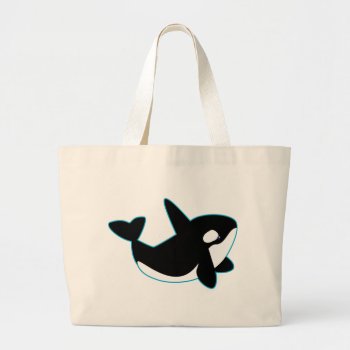 Cute Orca (killer Whale) Large Tote Bag by blackunicorn at Zazzle