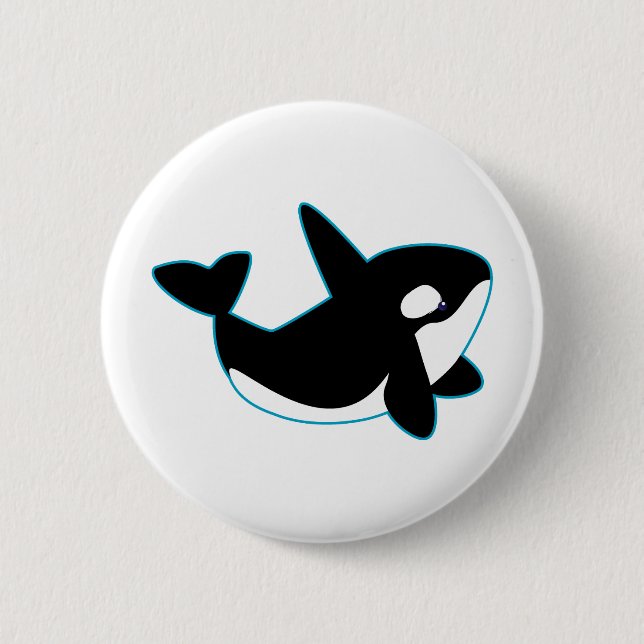Cute Orca (Killer Whale) Pinback Button (Front)
