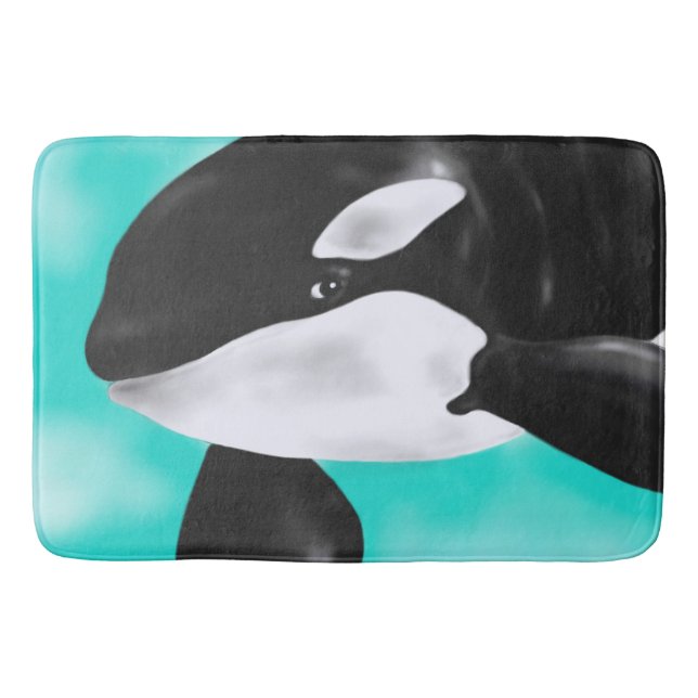 Cute Orca Whale Bathroom Mat (Front)
