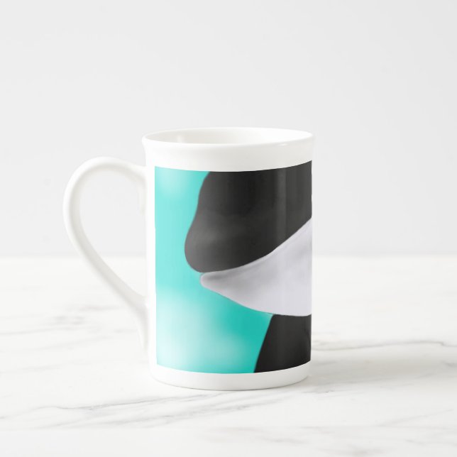 Cute Orca Whale Bone China Mug (Left)