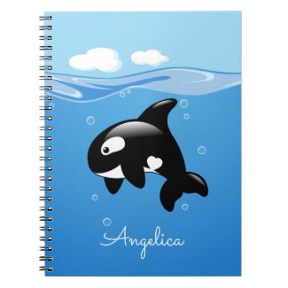 Cute Orca Whale in Ocean with Custom Name