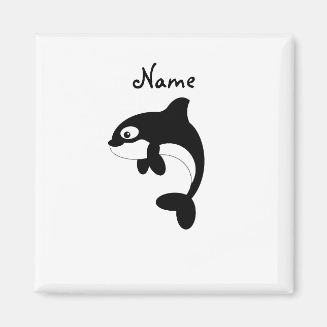 Cute orca whale magnet (Front)