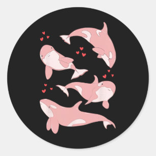 Cute Orca Whale Marine Biologist Sea Animals Valen Classic Round Sticker