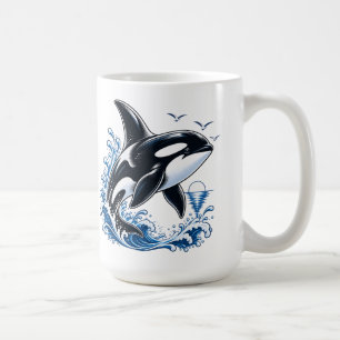 Cute Orca Whale Ocean Graphic for Kids Coffee Mug