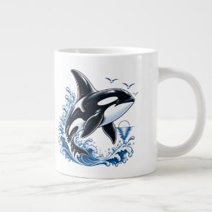 Cute Orca Whale Ocean Graphic for Kids Giant Coffee Mug