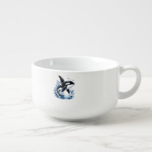 Cute Orca Whale Ocean Graphic for Kids Soup Mug