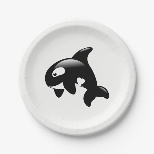 Cute Orca Whale Paper Plates