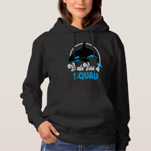 Cute orca whale watching Squad Hoodie