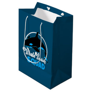 Cute Orca Whale Watching Squad Sea Animal Medium Gift Bag