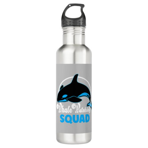 Cute Orca Whale Watching Squad Sea Animal Stainless Steel Water Bottle