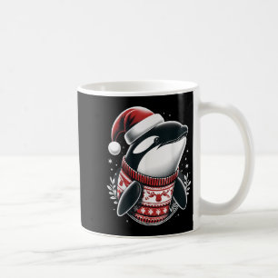 Cute Orca With Santa Hat Whale Christmas Xmas Vint Coffee Mug
