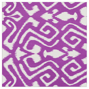Cute orchid purple ikat tribal patterns fabric