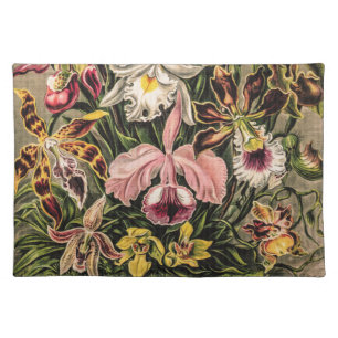 Cute Orchids Bouquet by Ernst Haeckel Cloth Placemat