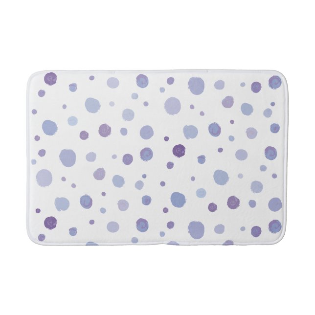 Cute Organic Brushstroke Dot Artwork Bath Mat (Front)