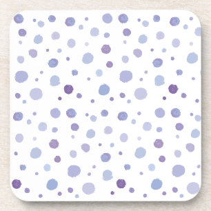 Cute Organic Brushstroke Dot Artwork Beverage Coaster