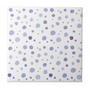 Cute Organic Brushstroke Dot Artwork Ceramic Tile