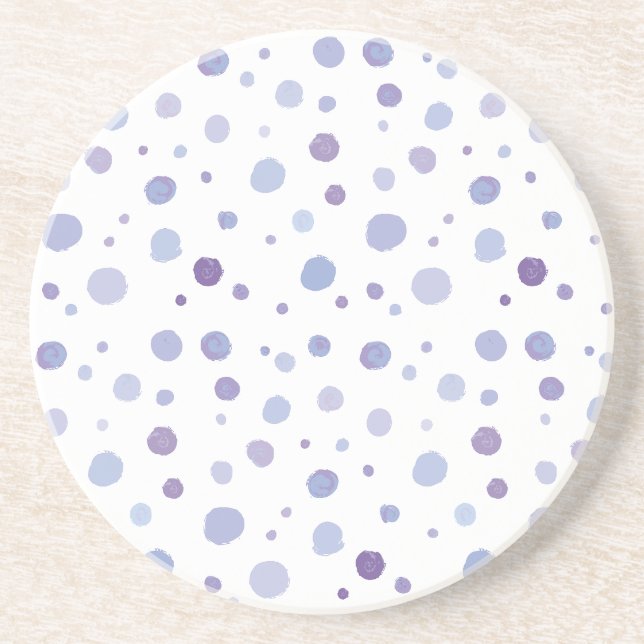Cute Organic Brushstroke Dot Artwork Coaster (Front)